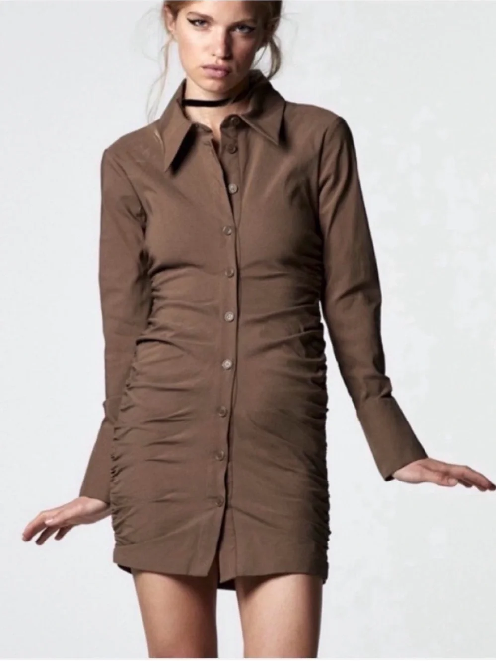 plus size sleeveless bodycon dress Soft Knit Square Neck Mini KR1172023 KIZN Women Black Leather Size:43.5 neck dress